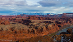 La Sal Range from White Rim Trail in Canyonlands National Park